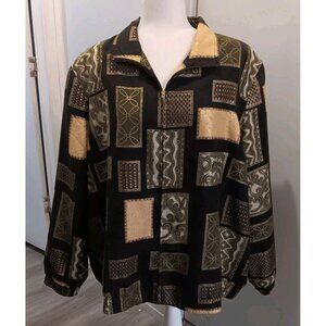 Drapers and Damon's 2X Women's‎ Patchwork Full Zip Lightweight Collared Jacket